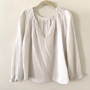 Cotton Gauze Long Sleeve Beach Shirt Size M